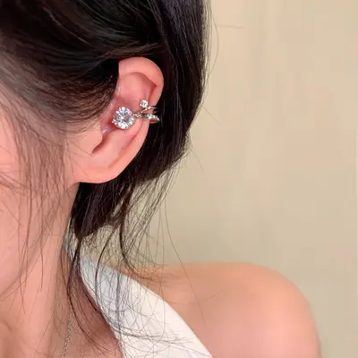 Non-Piercing Zircon Ear Bone Clip Earrings for Women