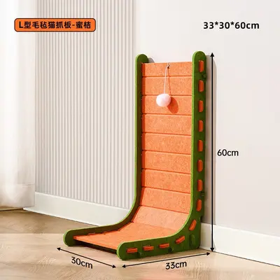 L-Shaped Vertical Cat Scratcher Board, Thick Wear-Resistant, Wall-Mounted - 7