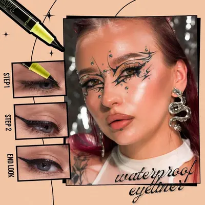 MLSMILE wasserfester Flüssig-Eyeliner in Schwarz, Weiß und Silber