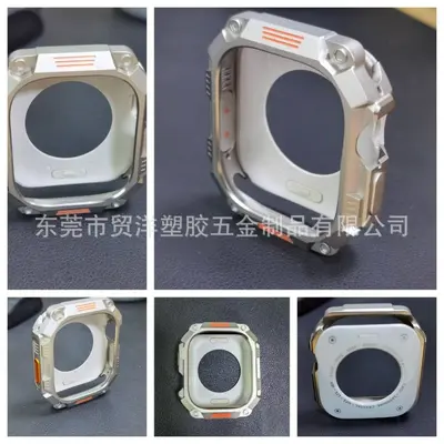 Apple Watch Ultra 4 Uyumlu Çinko Alaşım Kasa Dönüşüm Seti, Siyah Altın