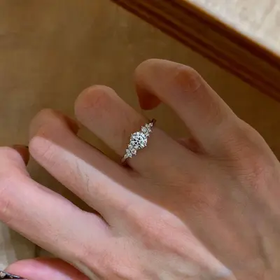 S925 sterling silver zircon ring, classic sparkling design