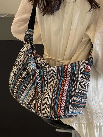 Ethnic Style Large Crossbody Dumpling Bag, 2024 New Season - 2