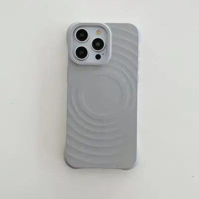 Apple 17 Pro Max kabelloses magnetisches Telefongehäuse iPhone 16 Schutzhülle geeignet beliebter einfarbiger Wellenmuster-Schale - 13
