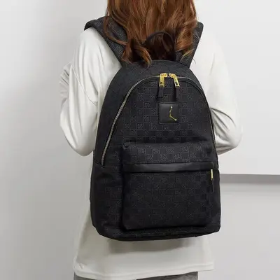 Fashion ladies skateboard print letter backpack, stitched, school bag, travel bag, fashionable brand plaid unisex sports backpack - 4