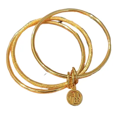 Sansheng Sansheng imitation gold bracelet for women imitation gold color blessing bracelet thin and simple - 5