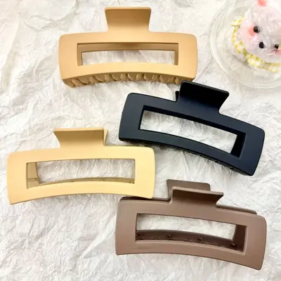 Extra Large Matte Grip Claw Clip, Back of Head Square Shark Clip, Hair Clip for Thick Hair, Women's Premium Hair Accessory