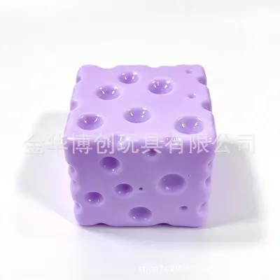 Oversized Cheese-Shaped Squeeze Stress Toy Filled with Petroleum Jelly and Coconut Oil - 7