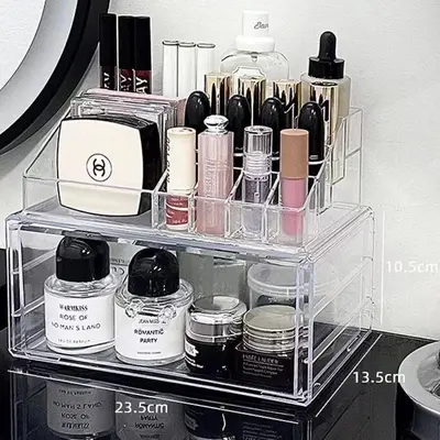 Acryl-Kosmetik-Aufbewahrungsbox mit Schublade Schreibtisch-Organizer - 12