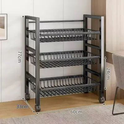 Kitchen vegetable basket floor standing storage rack multi-functional vegetable storage basket multi-layer storage vegetable and fruit storage rack - 7