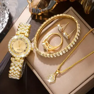 Cheyin Kuvars Kadın Saati Lüks Tasarım Strass - 12
