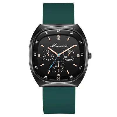 Foreign Trade Hot-Selling Fashion Barrel Silicone Strap Three-Eye Blue Needle Men's Watch Quartz Watch Manufacturer Direct Wholesale Stock - 9
