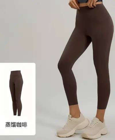 康年瑜伽裤高腰裸感无尴尬线运动紧身健身裤蜜桃提臀无痕瑜伽裤女 - 12