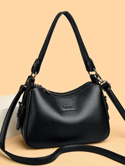 Kangaroo Genuine Leather Mom Bag, Women's Single-Shoulder Crossbody Bag - 3
