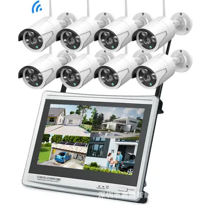4 channel 8 channel 3 megapixel security monitoring kit NVR video recorder with screen EasyVision cloud smart camera wireless set