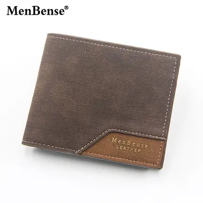 MenBense Men's Short Frosted Wallet with Hinge and Multi-Card Slots - 12