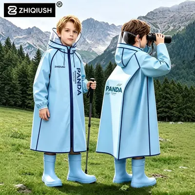 Children's raincoat, school use, long style, waterproof - 7