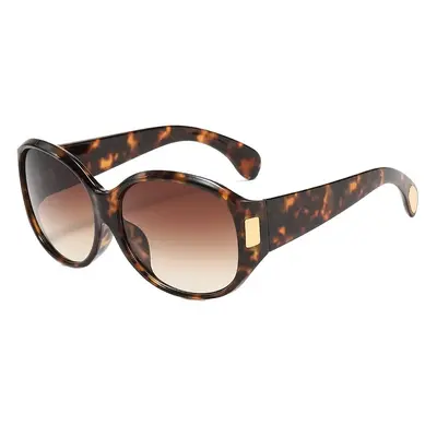 Retro Schildpatt-Sonnenbrille mit Großrahmen für Damen, UV-Schutz