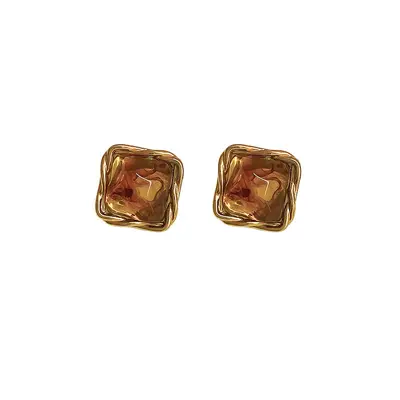 Maillard High-End Silbernadel geometrische asymmetrische Harz Herz Ohrringe für Frauen elegante erschwingliche Luxus Ohrringe Mode Ohrringe - 6