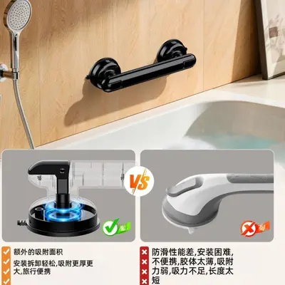 Badezimmer-Saugnapf-Haltegriff ohne Bohren, Sicherheitsgriff für Toilette und Dusche, ruts