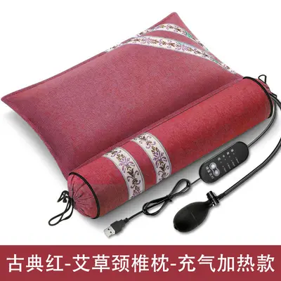 艾草枕艾草连体颈椎枕糖果圆柱枕头家用可拆卸护颈枕艾灸枕头批发 - 13
