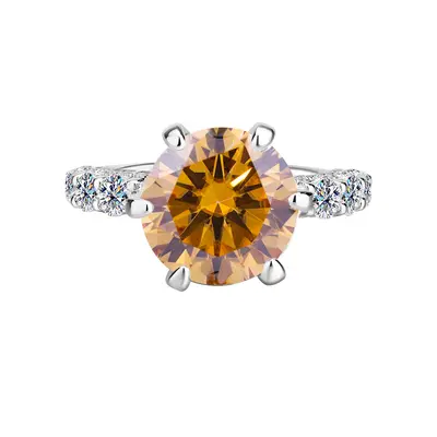S925 Silver Moissanite Ring, Moonlight White, Women's - 12