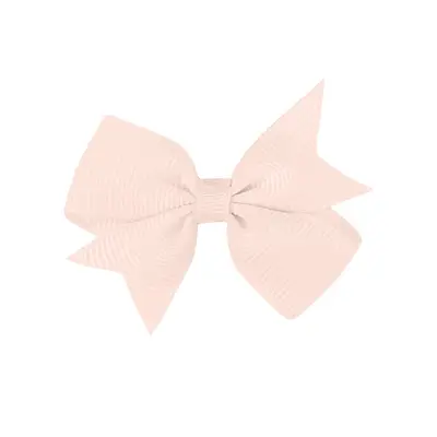 Children's Satin Bow Hair Clip, Solid Colour Ribbed, Handmade Swallowtail - 9