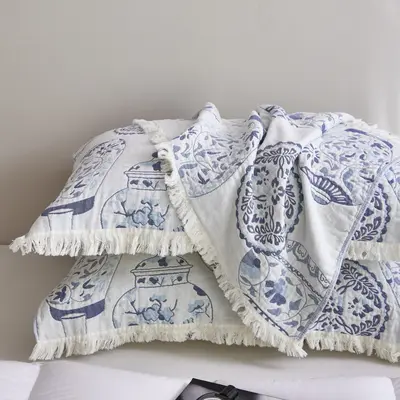 %100 Pamuklu Jakarlı Yastık Havlusu 2'li Set, Saç Yağına Karşı Korumalı - 4