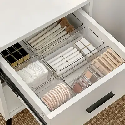 Grenzüberschreitendes klares Acryl-Aufbewahrungsbox-Set für Kosmetikorganizer mit Schubladen-Trennfächern - 10