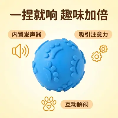 Durable TPR Squeaky Bouncy Ball for Small and Medium Dogs - 2