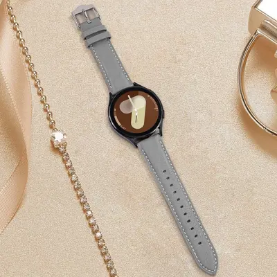18-20-22 mm Gerçek Deri Çizilmeye Dayanıklı Saat Kayışı Samsung Garmin Huawei Uyumlu