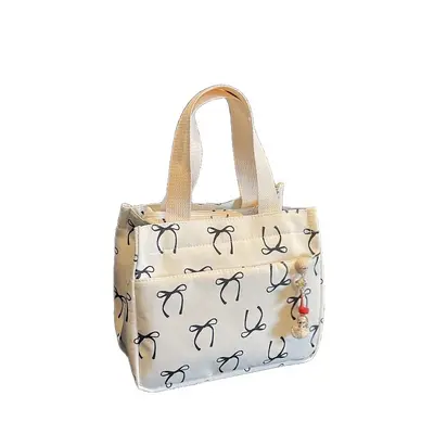 Women's Canvas Handbag, Portable and Simple, Lunch Box Design - 5