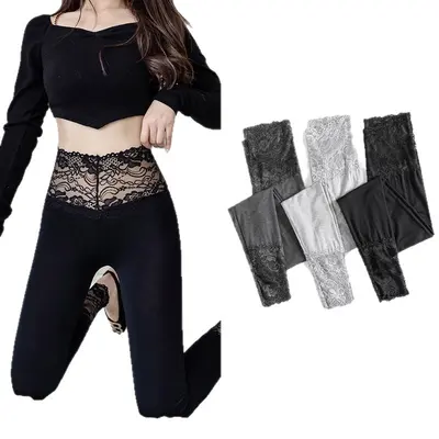 Women's modal leggings, gray, high waist, breathable