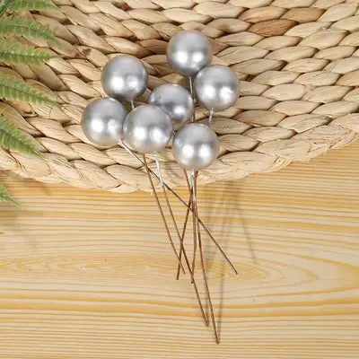 Christmas Artificial Foam Red Berries, Small Round DIY Wreath Accessory - 10