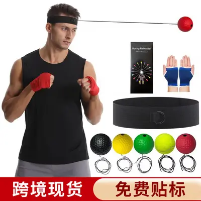 Head-mounted boxing reaction ball, decompression and venting ball, magic speed ball for adults and children training, fitness and entertainment for home use