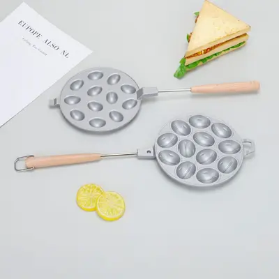 Ev tipi oval waffle kalıbı, gaz ocak için yumurta waffle tavası