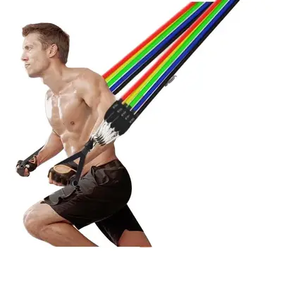 11-teiliges Zugseil-Fitness-Set für Herren, Widerstandsband, Heimtrainingsgerät, Widerstandsbänder, Expander zum Training der Brustmuskulatur und Muskelaufbau