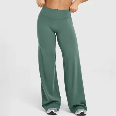 Women's Yoga Pants, High Waist, Wide Leg, Long - 7