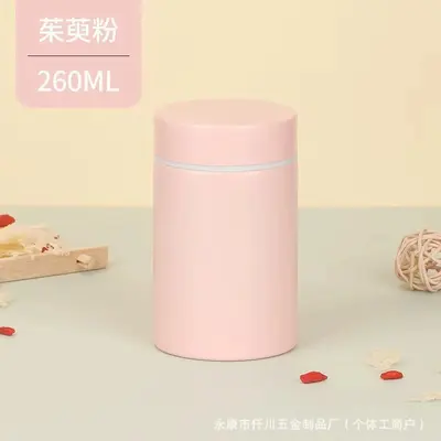 304 Stainless Steel Mini Thermos Cup 260ml, Portable for Porridge
