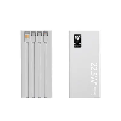 Yeni PD22.5W süper hızlı şarjlı powerbank 20000 mAh süper büyük kapasiteli taşınabilir powerbank dahili kablolu - 7
