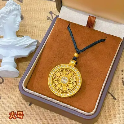 Vietnamese gold compass pendant rotatable women necklace - 13
