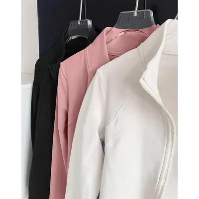 瑜伽服外套女户外运动防风保暖长袖双面拉毛健身上衣瑜伽服女秋冬