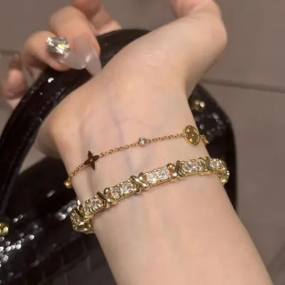 Damenarmband, 3A Zirkonia, Strass-besetzt, Luxus - 7