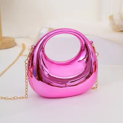 2026 Neues Design Grenzüberschreitende Mode Kettenträger Mini-Tasche Sichelförmige Acryl-Tasche Lippenstift-Geldbörse Kindertasche Umhängetasche