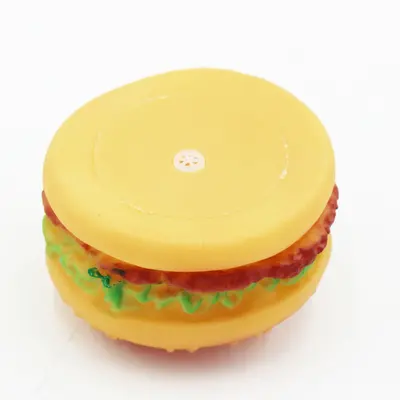 Dog Toy Vinyl Squeaky Simulated Hamburger Chew Toy, Teeth Cleaning Ball Shape - 4