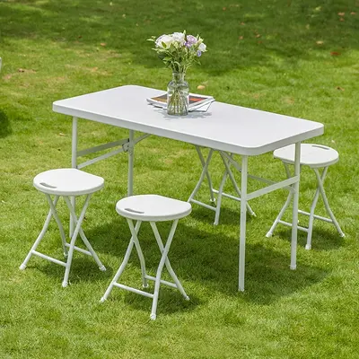 Portable Folding Table, Square Long Table for Outdoor and Street Stalls
