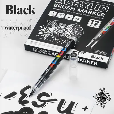 240 renkli akrilik marker seti, yumuşak uç - 11
