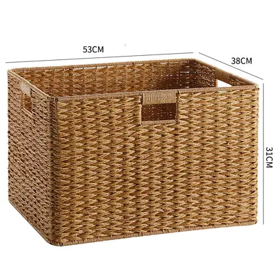 Taklit rattan dokuma saklama kutusu, elbise ve yorgan için - 8
