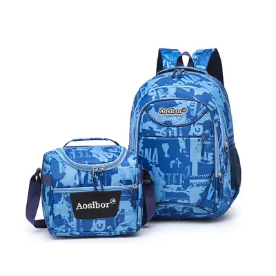 Camouflage Two-Piece Outdoor Travel and Business Backpack Set, Large Capacity - 9