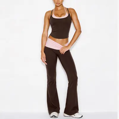 Renkli Yoga Set, Halter Tanktop ve Shorts, 2026 - 10