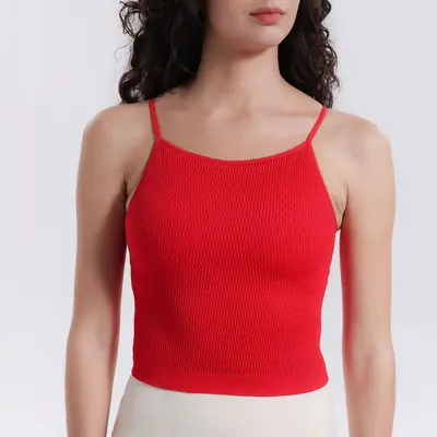 Women's Seamless One-Piece Cup Sports Bra, Shockproof Open-Back Yoga Tank Top - 8